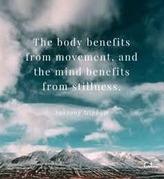 the body benefits from movement, and the mind benefits from stillness quote by saksong misham