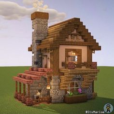 a house made out of wood and bricks