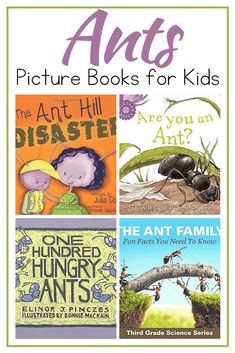 four children's books about ants and how they can help them learn to read