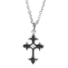 Description Display your religious feel wherever you go with this beautiful cross pendant. Its classic appearance makes the cross symbol versatile and ageless. Sure you will have a spiritual effect wearing it anywhere you go. Product Features: Features a rope chain style unisex necklace Necklace includes cross pendant model Perfect present for christening, baptism and much more Wipe clean with dry cloth for better use Dimensions: 24" high Material(s): stainless steel Product Specifications Weight Width Height Depth 1.00 LBS 1.00" 24.00" 1.00" Cross Necklace Black, Black Cross Necklace, Necklace Y2k, Cross Symbol, Beautiful Cross, Christmas Central, Unisex Necklace, Black Cross, Necklace Necklace