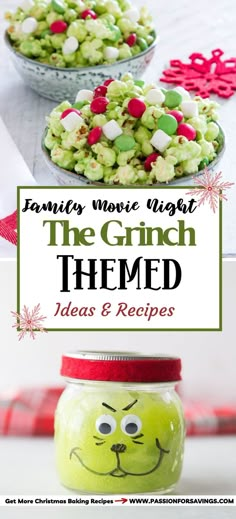 DIY Family Grinch Movie Night Ideas & Recipes The Grinch Movie Night, Grinch Baking, Christmas Eve Movie Night, Christmas Movie Night Ideas, Christmas Eve Movie