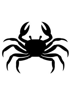 a black and white silhouette of a crab