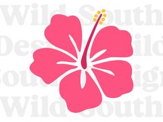 a pink flower with the words wild south on it