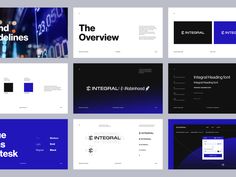 six different presentation slides with blue and black text on the front, one is for an internet