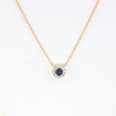 Diamond Necklace.Sapphire with Diamond Halo Necklace, Dainty Diamond Necklace,Blue Sapphire Necklace, Tiny Diamond Pendant.Simple Necklace Sapphire Necklace With Diamond Cut Round Pendant, Sapphire Round Pendant Necklace With Diamond Cut, Classic Blue Round Diamond Necklace, Fine Jewelry Sapphire Round Pendant Necklace, Sapphire Round Cut Fine Jewelry Necklace, Blue Sapphire Diamond Necklace As A Gift, Blue Round Diamond Birthstone Necklace, Sapphire Round Necklace For Anniversary, Blue Diamond Round Birthstone Necklace