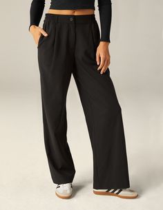 Status Wide Leg Trousers | Beyond Yoga Catching Flights, Toddler Leggings, Black Wide Leg Trousers, Bra Dress, Maternity Leggings, Beyond Yoga, Straight Leg Trousers, Pullover Jacket, Skirts With Pockets