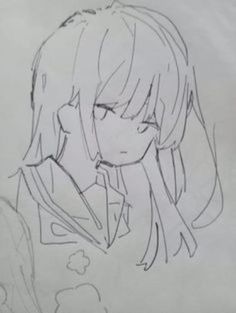 a drawing of a girl with long hair