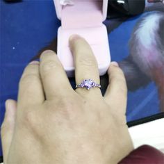 Tibetan Silver Amethyst Ring Lovely Heart Purple Zircon Crystal Ring – Atom Oracle Crystal Wedding Band, Alexandrite Birthstone, Design Sustainability, Heart Purple, Silver Heart Ring, Love And Friendship, Crystal Ring, Crystal Wedding, 925 Silver Jewelry