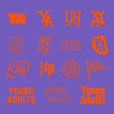 an image of various font and numbers on a purple background with orange letters in the upper right corner