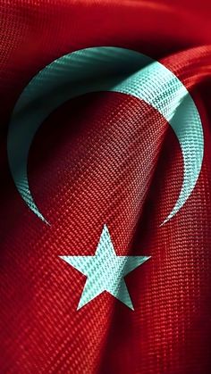 the flag of turkey is shown in close up