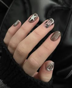 Mens Nails, Hippie Nails, Punk Nails, Grunge Nails, Soft Nails, Nail Swag, Nails Desing, Fire Nails, Funky Nails