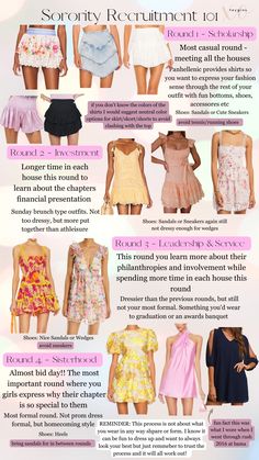 College Sorority Outfits, Sorority Girls Outfit, Outfits I Would Wear, Recruitment Dresses