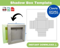 the shadow box template is shown with instructions to make it look like an empty box