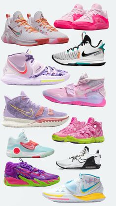 the nike shoe collection is all different colors