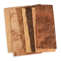 Our selection of high-quality burl wood veneer packs by Sauers and Company allows you to create inspiring works of art with your woodworking project. Each 2/83" thick sheet measures 12" in length and 4-1/2" to 7-1/2" in width. The convenient 3square foot packs are just the right size for marquetry, inlay repair, accents on furniture and any other small jobs around the shop.   Features:    High quality, unbacked burl wood veneer  Grain runs lengthwise  Great for marquetry, inlay repair, accents o Emerald Color Palette, Double Hoop Embroidery, Granite Stairs, Tree Burl, Burled Wood Furniture, Redwood Burl, Walnut Burl, Materials Fabric, Burl Wood