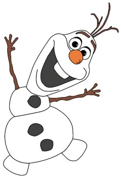 the frozen snowman from disney's frozen world coloring pages, with an orange nose and