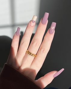 60+ Adorable and Cute Valentine's Day Nails - ReallyRushai Dark Purple Nails, Plum Nails, Purple Acrylic Nails, Purple Nail Designs, Purple Nail, Simple Acrylic Nails, Her Nails, Acrylic Nails Coffin Short