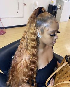 Cute Ponytail Styles, Black Girls Hairstyles Weave, Long Ponytail Hairstyles, Fly Shi Only, Hairstyles Weave, Slick Ponytail, Natural Hair Bun Styles, Blonde Ponytail, Sleek Ponytail Hairstyles