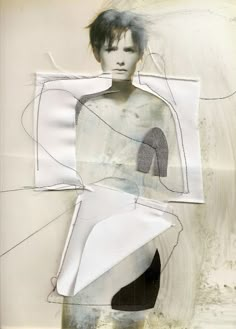 an altered photograph of a woman's torso