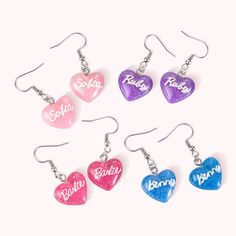 [PERSONALIZED FASHION STYLE]: If you enjoy fashion pink doll style, you won’t want to miss this. Our heart-shaped glitter acrylic earrings are designed in the fashion style and can be personalized with your name to become your exclusive earrings. Wearing it demonstrates your fashion sense and desire to stay current.
[HANDMADE PRODUCT]: The main body of the earring is made of high-quality acrylic, the surface is smooth and bright, and the interior contains detailed glitter that creates an excelle Personalized Heart Earrings For Party, Pink Glitter Heart Earrings For Party, Personalized Pink Earrings For Party, Pink Personalized Party Earrings, Valentines Birthday Party, Colorful Glitter, Glitter Acrylic, Pink Doll, Glitter Acrylics