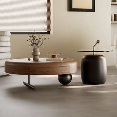 This versatile coffee table set combines practicality and elegance, featuring a large table and a complementary side table. The large coffee table is crafted from eco-friendly engineered wood with a walnut veneer finish, offering a stable structure that resists scratches and wear. Rounded edges on both pieces enhance safety by preventing accidental bumps, making this set an ideal choice for family homes. LIZIYE | LIZIYE Creative Wooden Round Coffee Table Set Wood in Brown | Wayfair Wooden Round Coffee Table, Round Coffee Table Sets, Space Layout, Large Coffee Table, Living Room Brown, Coffee Table Brown, Room Brown, Flexible Space, Large Coffee Tables