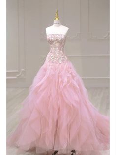 Fabric:Tulle Color:Pink Size: US 2-16. True to the size chart. Check our Size Chart to get your correct size. Highly suggest the custom size for plus size. Free custom-size service is available. Put your exact measurements in the note box or email your exact measurements once the order is placed. Have questions about s Fairy Ball Gown, Flower Party Dress, Motivational Lifestyle, Tulle Applique, Tulle Long Prom Dress, Net Gowns, 파티 드레스, Prom Dress Evening, Tulle Ball Gown