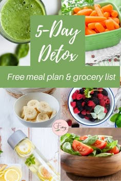 Detox Meals, 1200 Calorie Diet Meal Plans, 5 Day Detox, Detox Meal Plan, Meal Plan Grocery List, Best Smoothie, Cleanse Diet, Clean Eating Meal Plan