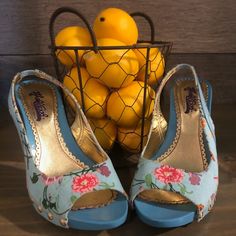 Absolutely Stunning Slingback Hale Bob Spring Blue Peep Toe Heels! They Have Never Been Worn, And They Are Extremely Sturdy And Have Little Stud Embellishments Along The Side. A Must Have!! Also, These Will Fit A Child's Size 6y If You Have A Teenager Who Adores Them As Much As You Will! Blue Fitted Slingback Pumps For Spring, Blue Slingback Pumps For Spring, Blue Slingback Pumps With Open Heel For Spring, Blue Slingback Heels For Spring, Blue Closed Toe Slingback Pumps For Spring, Bob Shoes, Side A, Peep Toe Heels, Shoes Women Heels