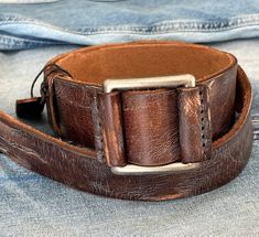 "Lifetime belt suitable for women and men Full of style and adds to any outfit Available in all sizes and colors  Genuine vintage Leather belt 43mm handmade classic for jeans Material: 100% Leather Color: Brown 100% real picture ! - Small - 28\" - 32\" (71 - 81cm) - Medium - 32\" - 36\" (81 - 91cm) - Large - 36\" - 40\" (91 - 102cm) - XL - 40\" - 44\" (102 - 112cm) - XXL - 44\" - 48\" (112 - 122cm)" Adjustable Brown Leather Belt, Adjustable Brown Leather Belts And Suspenders, Retro Leather Belt Buckles, Retro Adjustable Leather Belt Buckles, Adjustable Retro Leather Belt Buckles, Vintage Leather Adjustable Belt Buckles, Vintage Belts And Suspenders With Removable Belt, Brown Adjustable Belts And Suspenders With Antique Buckle, Adjustable Brown Belt With Antique Buckle