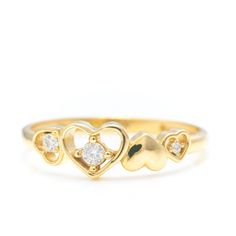 14k Solid Gold Heart Ring, Real Gold Love Ring, Unique Design Premium Heart Band For Her, Handmade Fine Jewelry By Selanica. 💙 The ring material is 14k solid gold, should not be confused with gold plating or filling. It will never tarnish or fade over time. We're offering the finest quality in solid gold jewelry. 💎 Gemstones are premium grade D Color (colorless) VS/SI clarity moissanites. 💙 Our jewelry is handcrafted with love and great care at San Francisco Bay! All of our items are 14k stamped for authenticity. You will receive them exactly as pictured.  💙 Quick shipping - Your order will be handcrafted and shipped in a few days. 🎁 They are delivered in a nice jewelry box, ready to be presented as a precious gift. 💎 Moissanite is the best alternative for natural diamonds as the sec Valentine's Day Round Yellow Gold Diamond Ring, Diamond Heart Ring Hallmarked, 14k Heart Cut Diamond Ring For Valentine's Day, Diamond Heart Cut Ring Hallmarked, 14k Diamond Heart Ring For Valentine's Day, Dainty Yellow Gold Heart Ring With Diamond Accents, White Gold Heart Cut Rings For Anniversary Gift, Valentine's Day Yellow Gold Diamond Ring, 14k Gold Heart-shaped Promise Ring