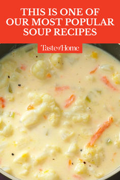 This is the cauliflower soup recipe we reach for on a cold winter day. It only takes 30 minutes to transform a head of cauliflower into a cheesy, creamy, ultra-comforting soup. #souprecipes #recipes #soup #cauliflowerrecipes #glutenfreerecipes #cauliflowersoup Cauliflower Soup Recipe, Cauliflower Soup Recipes, Comfort Soup Recipes, Soups And Chowders, Fall Soup Recipes, Head Of Cauliflower, Best Soup Recipes