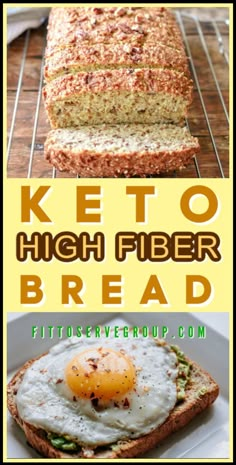 keto high fiber bread with an egg on top