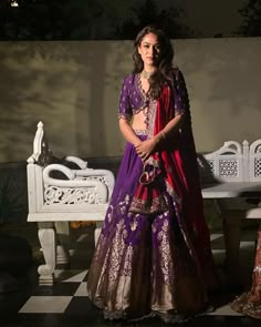 Mira Kapoor, Sangeet Night, Purple Lehenga, Ceremony Outfit, Sangeet Outfit, Simple Lehenga, Indian Outfits Lehenga, Half Saree Lehenga, Lehenga Designs Simple