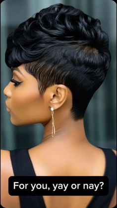 Older Black Women Hairstyles Over 50, Behive Hairstyles, Black Girls Hair, Finger Waves Short Hair, Alopecia Hairstyles, Black Women Short Hairstyles, Black Hair Short Cuts, Curly Pixie Hairstyles, Hairstyles Inspiration