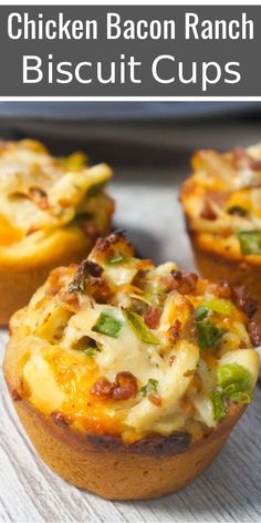 chicken bacon ranch biscuit cups with text overlay