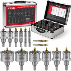 12 piece impact tool set in aluminum case with 8 tools and 6 screwdrivers