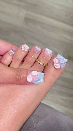 Spring Nails And Toes Matching, Matching Acrylic Nails And Toes, Matching Toes And Nails Ideas, Toe Nail Designs For Spring, Acrylic Toes Ideas, Matching Toes And Nails, Nail And Toes Matching Ideas, Spring Nails And Toes, Matching Nail And Toe Sets