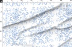 a blue and white floral print fabric