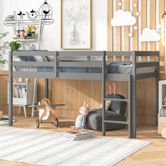 PRICES MAY VARY. Unique Design: LoLado twin loft bed design opens up the ground space,you can store more things for your kids.Flexible low loft beds design,also features with full length guardrail and built-in ladder,safety for young children. Versatile Use: This simple and modern kids loft bed can easily match any bedroom decoration.Suitable for children's rooms,guest room,apartments,hotels or boy's and girl's bedrooms. Excellent Quality: LoLado twin loft bed is made of solid pine wood from rel Low Loft Beds For Kids, Low Height Bed, Loft Bed For Kids, Loft Bed Twin, Low Loft Bed, Bed Base Frame, Bed For Kids, Kids Loft, Loft Bed Frame