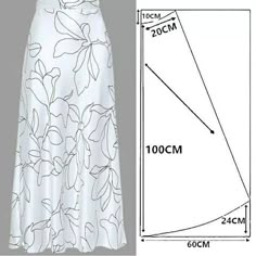 the size and measurements of a women's skirt with an image of flowers on it