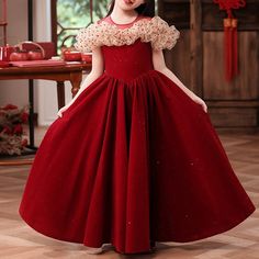 Size
			Bust
			Waist
			Length
		
		
			cm
			inch
			cm
			inch
			cm
			inch
		
		
			0-1 Year (80cm)
			50
			19.69
			48
			18.90
			75
			29.53
		
		
			1-2 Years (90cm)
			52
			20.47
			48
			18.90
			80
			31.50
		
		
			2-3 Years (100cm)
			56
			22.05
			52
			20.47
			85
			33.46
		
		
			3-4 Years (110cm)
			60
			23.62
			56
			22.05
			90
			35.43
		
		
			4-5 Years (120cm)
			64
			25.20
			60
			23.62
			95
			37.40
		
		
			5-6 Years (130cm)
			68
			26.77
			64
			25.20
			100 Holiday Princess Dresses, Festive Red Princess Dress For Dress-up, Princess Style Dress For Christmas Fancy Dress, Princess Style Pink Dress For Christmas Fancy Dress, Princess Style Christmas Dress For Fancy Dress Occasion, Princess Style Christmas Dress For Fancy Dress, Princess Style Christmas Fancy Dress, Red Princess Dress For Christmas Dress-up, Christmas Princess Costume Dress