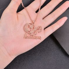 Item: 2023NE0264. Material: Copper,Sterling Silver. Color: Gold,White Gold,Rose Gold. Chain Length: 14",16",18",20",22". Process: Gold Plated. Recipient: Women, Mom, Wife, Girl Friend, Children. Product Type: Personalized Jewelry. Gift Type: Football Necklace. Occasions: Valentine's Day, Mother's Day, Christmas, Birthday, etc. Necklace Type: Name Necklace. Brand: Silviax Jewelry Football Necklace, Photo Necklace, Credit Card Numbers, Rose Gold Chain, Visa Card, Identity Theft, Custom Name Necklace, Girl Friend, Keep Jewelry