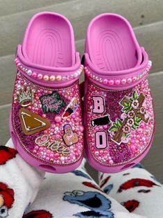 As seen on the pictures/videos, not crocs , very soft and more comfortable than crocs. this beautiful design can also be made in crocs too at extra cost if it is your preferred . Bling Bling  Custom Made Clog, very beautiful, Classy and unique. Blinged Crocs, Bedazzled Crocs, Bedazzled Shoes, Clogs Shoes, Bling Bling, Picture Video, Clogs, Beautiful Design, Hello Kitty