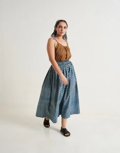 Discover timeless elegance with our Explore Block Printed Indigo Skirt from World of Crow. Handcrafted to perfection, its intricate block prints add a touch of sophistication to the rich indigo hue. Crafted from breathable, premium fabric, this skirt guarantees comfort for daily wear. Brown Cami Top, Brown Cami, Classic Sandals, Handwoven Fabric, Conscious Fashion, Block Printing Fabric, Gathered Skirt, Mens Accessories Fashion, High Point