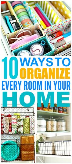 the cover of clever ways to organize your entire home, including organizing supplies and storage