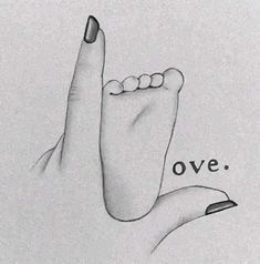 a black and white drawing of a person's foot with the word love written on it