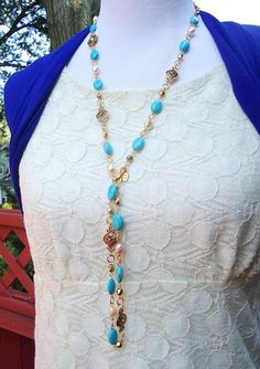 Long Necklace Turquoise Stone Freshwater Pearl Blue Gold - Etsy Испания Elegant Multi-strand Turquoise Jewelry, Elegant Turquoise Multi-strand Jewelry, Blue Lariat Necklace With Adjustable Chain, Blue Long Lariat Necklace With Adjustable Chain, Elegant Turquoise Jewelry For Layering, Elegant Turquoise Lariat Necklace With Adjustable Chain, Handmade Blue Lariat Long Necklace, Elegant Blue Lariat Necklace, Elegant Turquoise Beaded Lariat Necklace