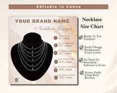 Necklace Reference, Google Doc Templates, Necklace Length Chart, Jewelry Template, Necklace Length Guide, Guide Template, Thread Necklace, Branded Video, Neck Jewellery