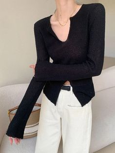 This is perfect for those who are looking for a clothing for a good price. It is fashionable, stylish, and it will look great on anyone who wears it. Do you wanahavit? SIZE S:shoulder:37cm,Bust:74cm,Waist:68cm,sleeve length:67cm,length:57cm M:shoulder:38cm,Bust:78cm,Waist:72cm,sleeve length:68cm,length:58cm L:shoulder:39cm,Bust:82cm,Waist:76cm,sleeve length:69cm,length:59cm XL:shoulder:40cm,Bust:86cm,Waist:80cm,sleeve length:70cm,length:60cm Note: 1 inch = 2.54 cm, 1 cm = 0.39 inch Measurement b Trendy Black V-neck Sweater For Fall, Black Long Sleeve V-neck Sweater For Layering, Versatile Long Sleeve V-neck Sweater For Winter, Trendy Black Winter Knit Top, Black Long Sleeve V-neck Sweater Trendy, Black Knitted V-neck Sweater For Fall, Elegant Black Knit Top For Layering, Versatile Black Sweater For Winter, Chic Black Knitted Cardigan