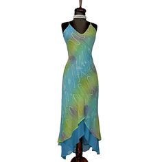 Mermaid Colours, 2000s Dresses, 2000s Prom Dress, Y2k Formal Dress, Y2k Formal, 2000s Dress, Prom Dress Vintage, Silk Evening Dress, Ethereal Dress